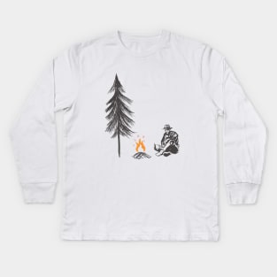 Resting Campfire Kids Long Sleeve T-Shirt